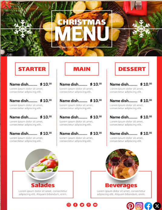 Copy of List-based Festive Christmas Menu Template | | PosterMyWall
