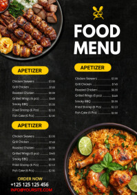 List-based Food Menu A4 template