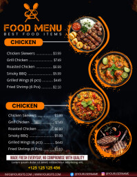List-based Food Menu Flyer (us Letter) Pamflet (Letter AS) template