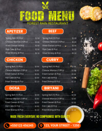 List-based Food Menu Flyer (us Letter) template