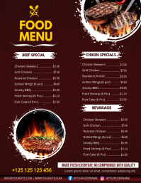 List-based Food Menu Flyer (us Letter) template
