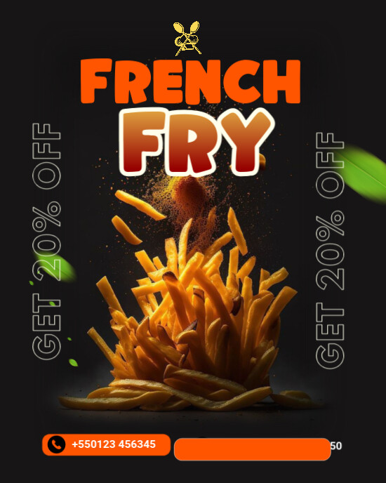 List-based French Fries Instagram Portrait template