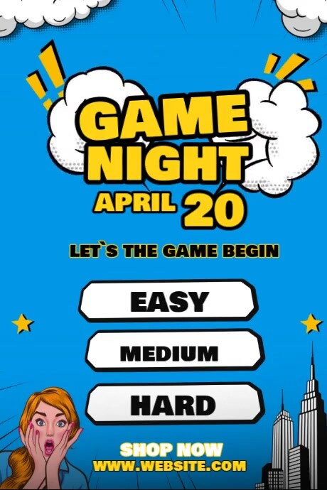 List-based Game Night, Poster โปสเตอร์ template