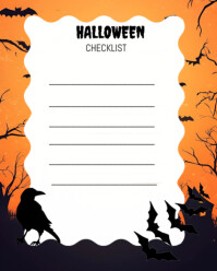 White Halloween Checklist Instagram Portrait Template