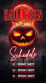 List-based Halloween Event Schedule Instagram Story Instagram Story template