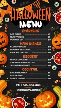 List-based Halloween Menu Instagram Story template
