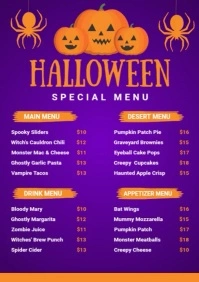 List-based Halloween Menu Video Template A4