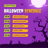 List-based Halloween Schedule  Instagram Post template