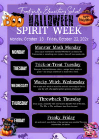 List-based Halloween Spirit Week Events A6 template