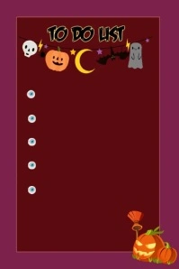 List-based Halloween To Do List  Poster Póster template