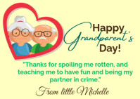 List-based Happy Grandparents Day Funny Quotes  Postcard Carte postale template