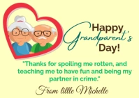 List-based Happy Grandparents Day Funny Quotes  Postcard Postkarte template