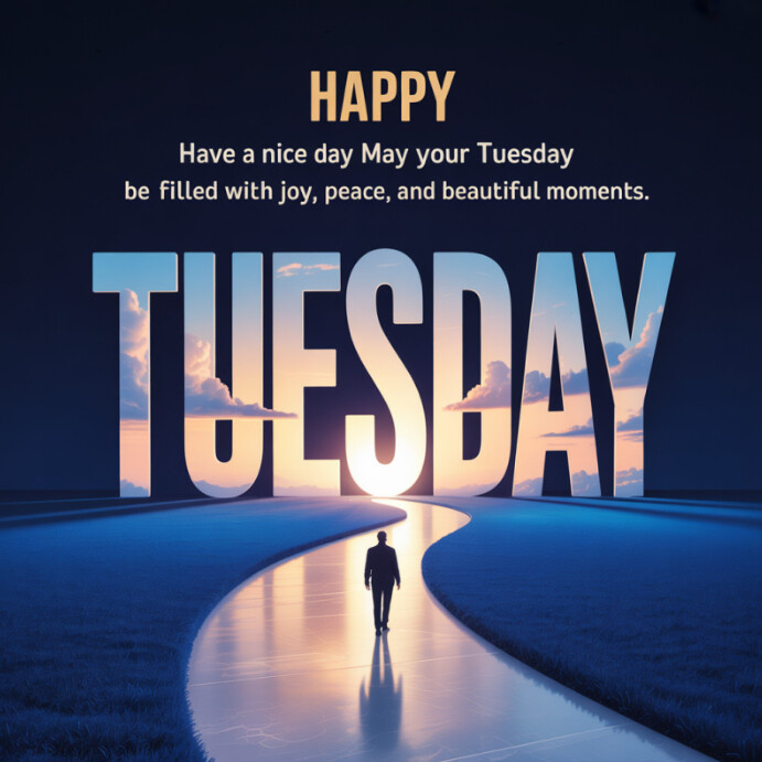 List-based Happy Tuesday Blessings – Joyful And Peaceful Day Wishes Quote Instagram Post template