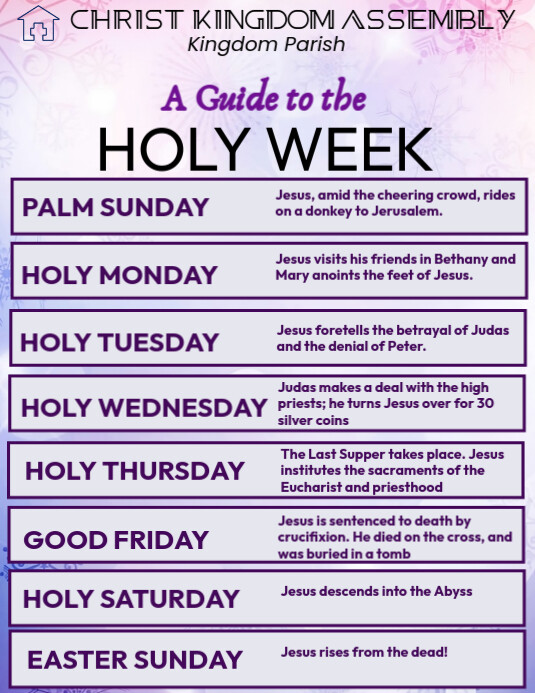 Copy of List-based Holy Week Guide Flyer (us Letter) | PosterMyWall