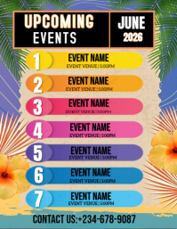 List-based June Event Schedule Flyer template