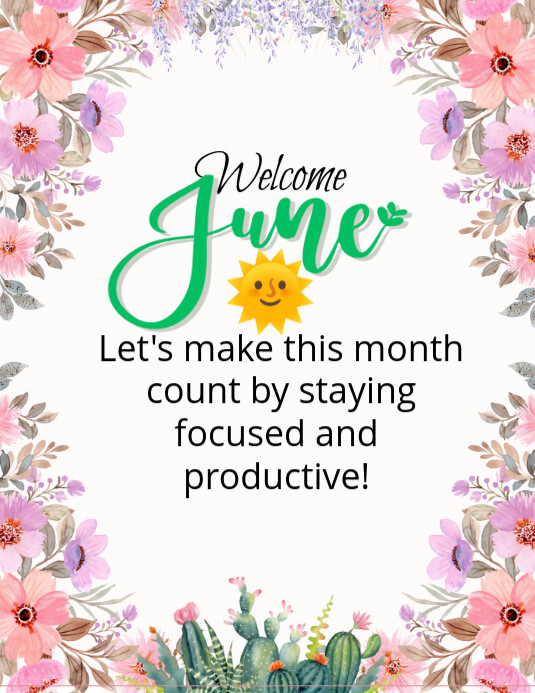List-based June New Month Flyer (us Letter) Template | PosterMyWall