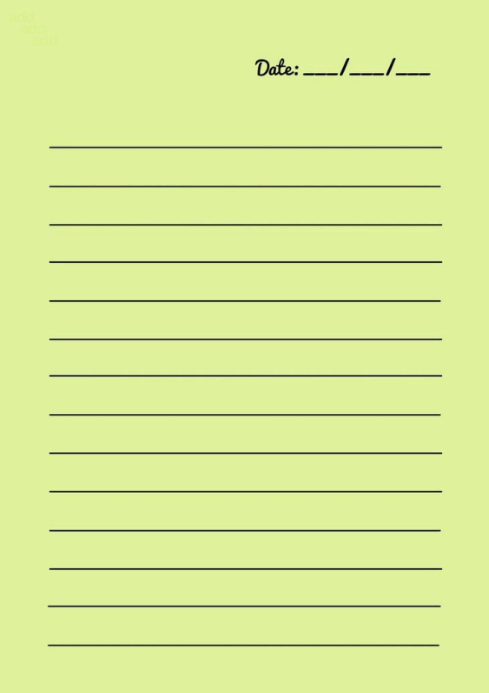 List-based Lined Note Paper With Date Field  A4 template