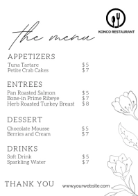 List-based Menu  A2 template