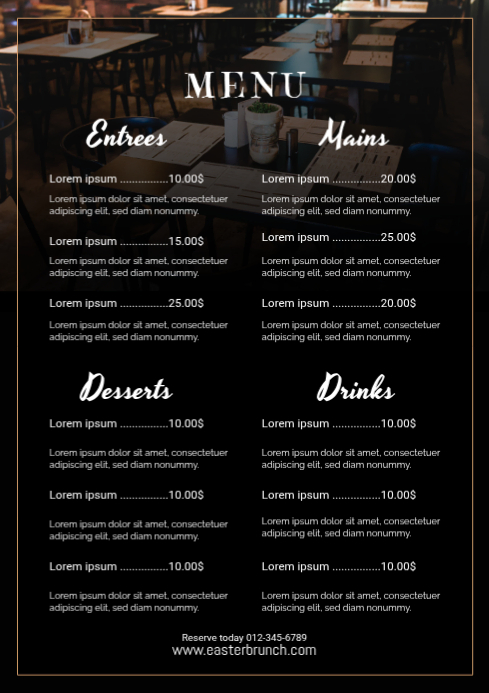Copy of List-based Menu List A3 | PosterMyWall