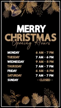 List-based Merry Christmas Opening Hours Instagram Story template