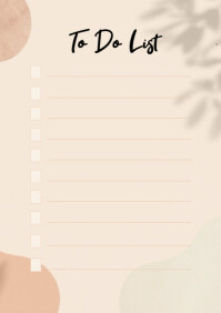 List-based Minimalist To Do List A4 template