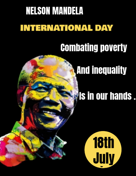 List-based Nelson Mandela International Day Poster  Flyer (us Letter) Pamflet (VSA Brief) template
