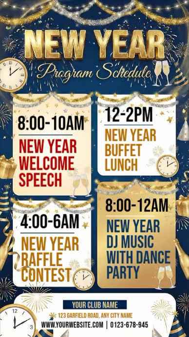 New Year Program Script List-based New Year Program Schedule Instagram Story Template ...