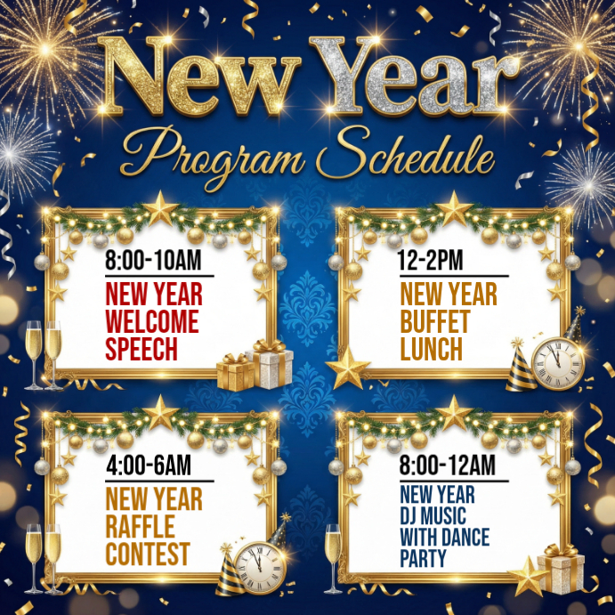 Plantilla de List-based New Year Program Schedule Instagram Story ...