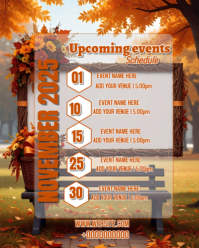 List-based November Upcoming Events  Instagram Portrait template