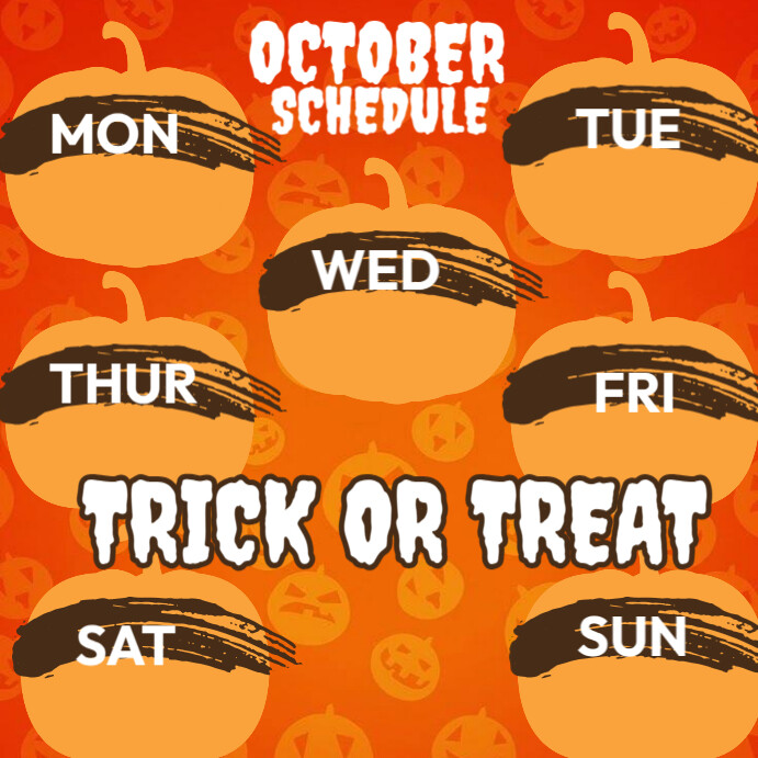 Plantilla de List-based October Schedule Instagram Post | PosterMyWall