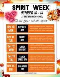 List-based October Spirit Week Flyer (us Letter) Iflaya (Incwadi ye-US) template