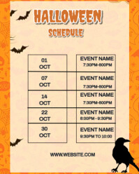 List-based October Upcoming Events Calendar Instagram Portrait template