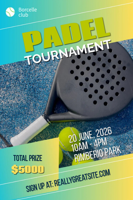 List-based Padel Tournament Template Poster Plakkaat