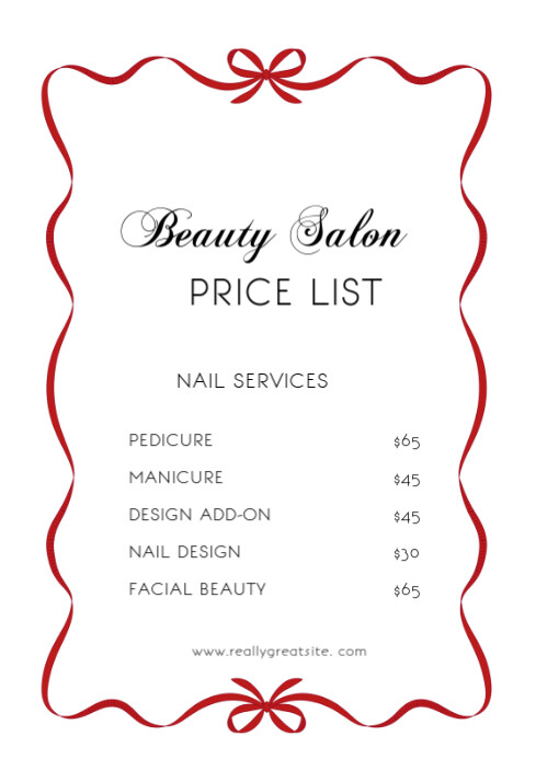 List-based Price List  A4 template