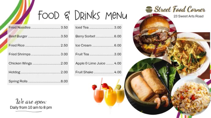 List-based Quick Serve Food Menu Digital Display Video Template ...