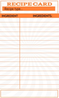 List-based Recipe Card Design Us Legal template