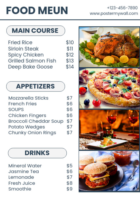 Copy of List-based Restaurant Food Menu Template A4 | PosterMyWall