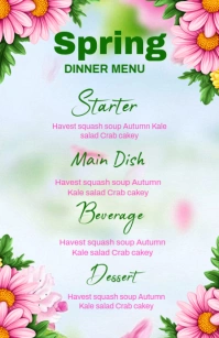 List-based Spring Dinner Sunday Template Design Tabloid