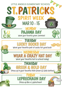 List-based St. Patrick's Spirit Week  A4 template