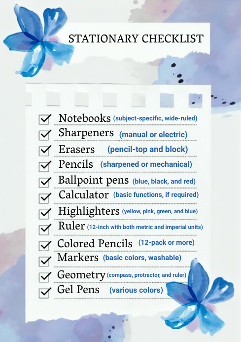 Checklist Based S Plantilla de List-based Stationary Checklist A4 | PosterMyWall