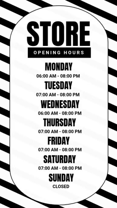 List-based Store Opening Hours Instagram Reel template