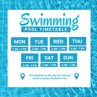 List-based Swimming Pool Timetable Instagram Post template