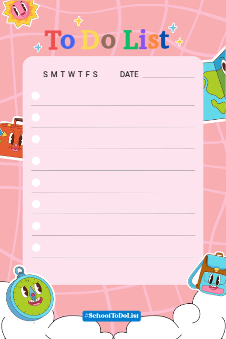 List-based To Do List  Poster template