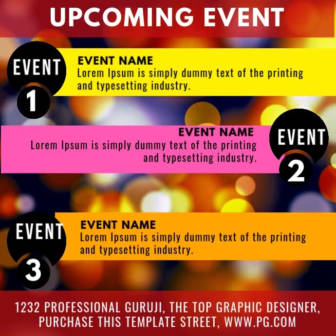 List-based Upcoming Events  Square (1:1) template