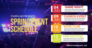 List-based Weekly Schedule Template Facebook Shared Image