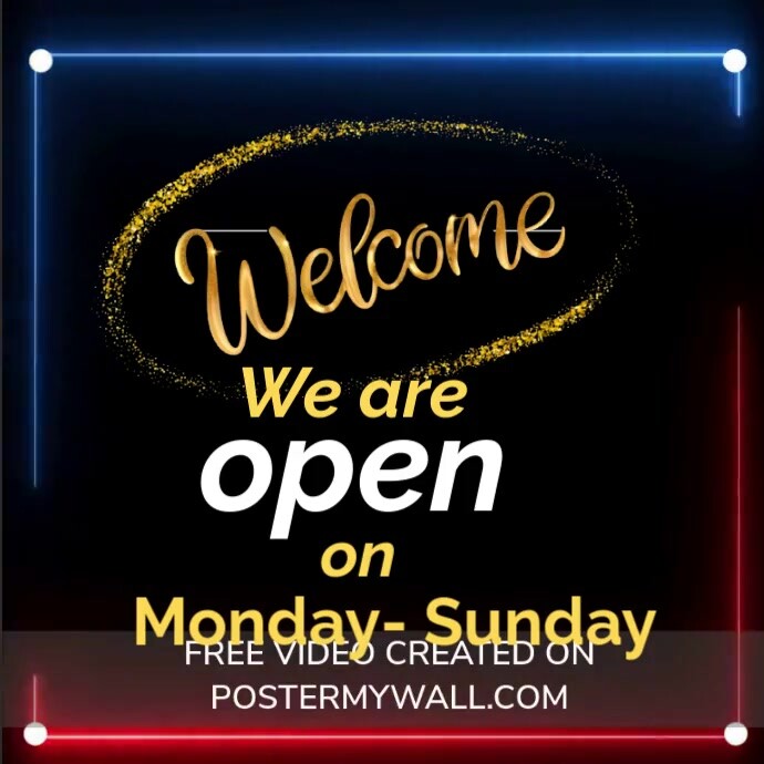 List-based Welcome We Are Open Instagram Post template