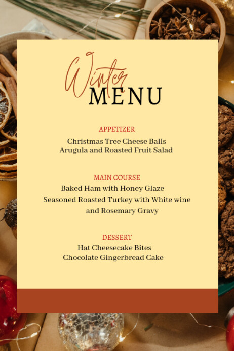 Plantilla de List-based Winter Menu Price List Poster | PosterMyWall