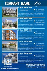 Multiple listing flyer for real estate company - Blue Template ...