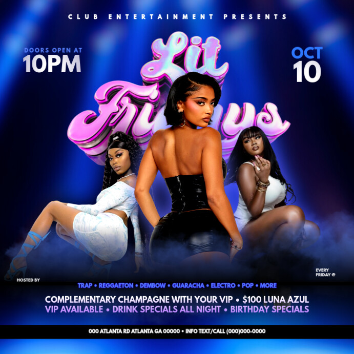 LIT FRIDAY PARTY Iphosti le-Instagram template