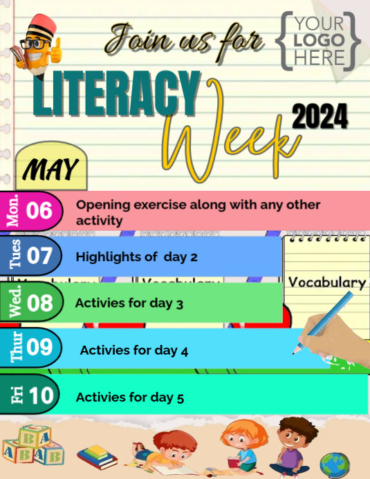 Literacy Week Template | PosterMyWall